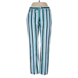 Argent Striped Trouser Straight Leg Slim‎ Fit Pants Green Blue White Size 2
